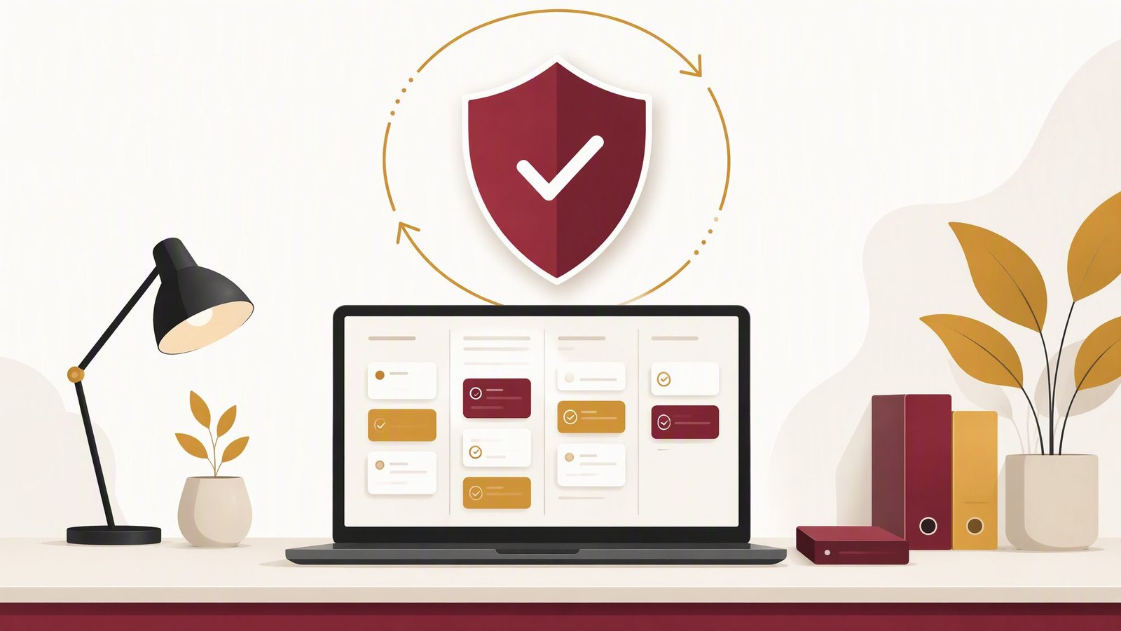 Illustration of an Asana workspace protected by dated daily backup snapshots